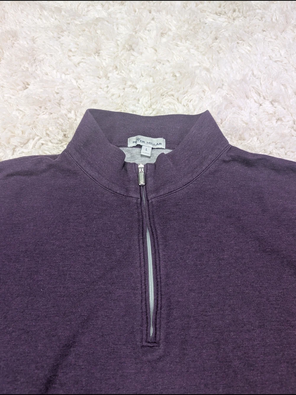 Peter Millar Plum Quarter-Zip Mock Neck Pullover
